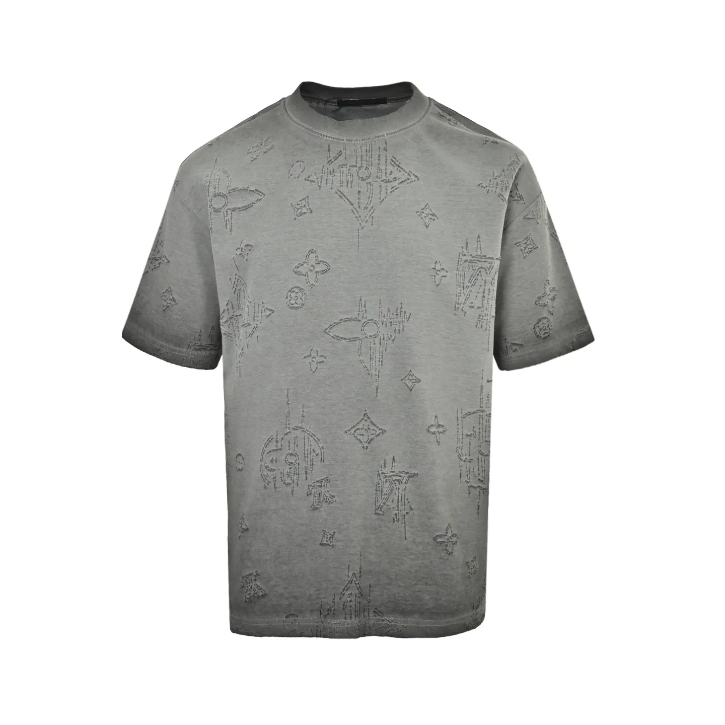 Louis Vuitton/Louis Vuitton presbyopia burnt flower washed distressed short sleeves